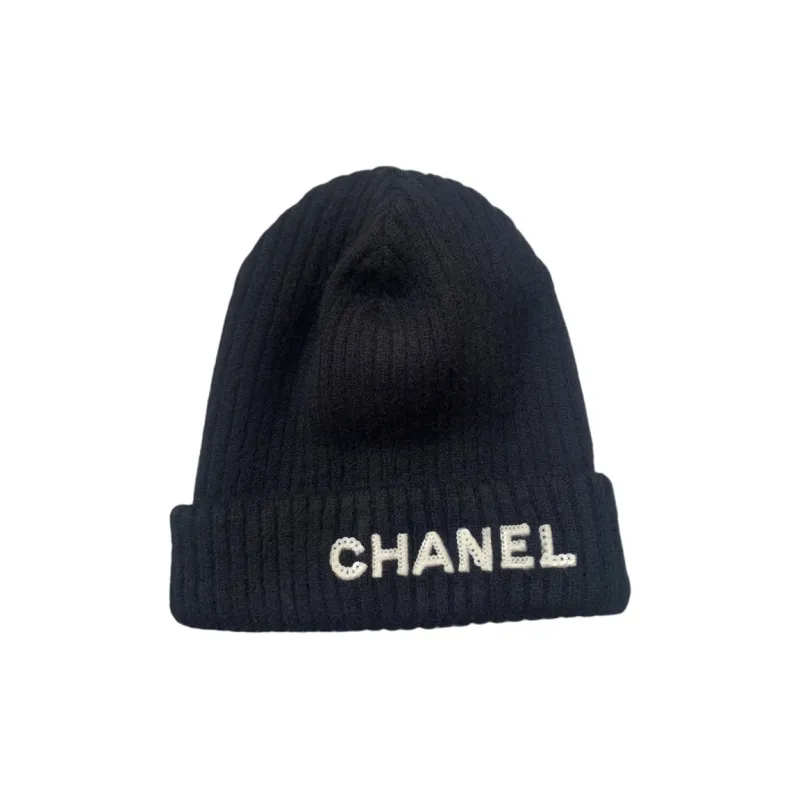 CHANEL Cashmere Beanies Women's Black-1