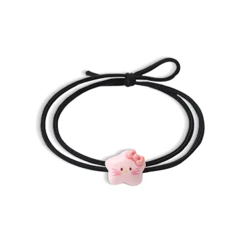 Inkopper Leather Band Resin Hair Tie Women's