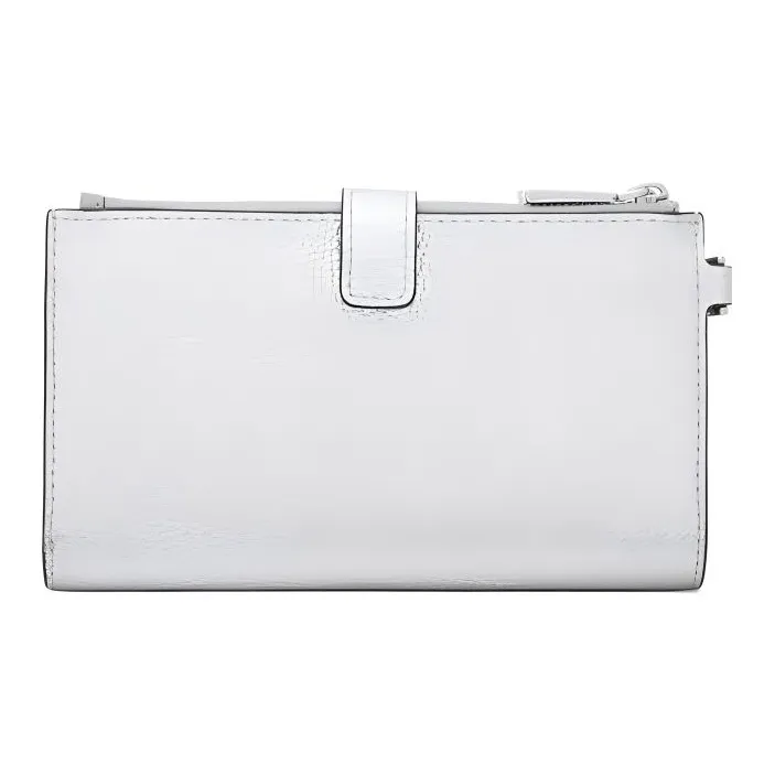 MICHAEL KORS Adele Leather Cell Phone Wallet Women's White-1