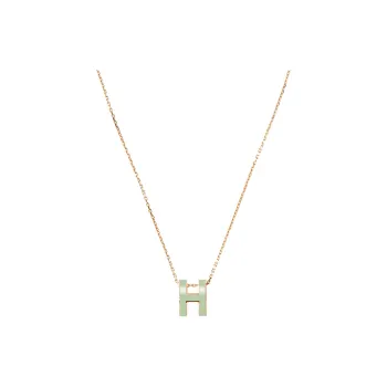 HERMES POP H Collection Metal Necklaces Women's Rose Gold