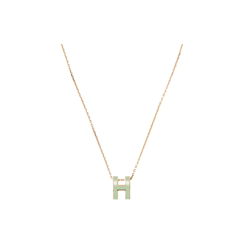HERMES POP H Collection Metal Necklaces Women's Rose Gold-0