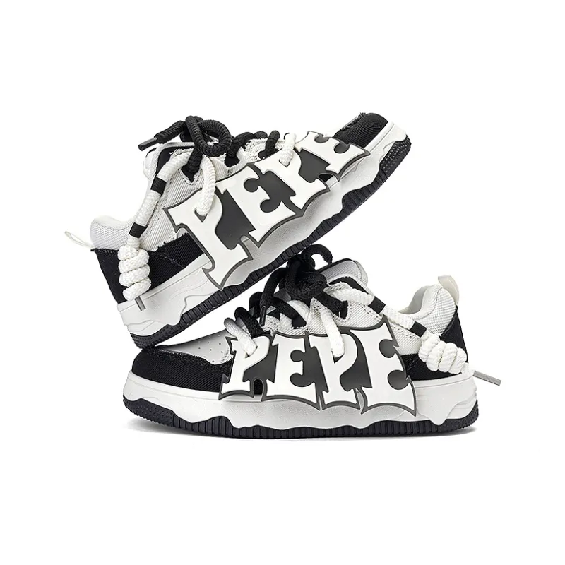 Pepe The Frog Slip Resistant, Abrasion Resistant, Lightweight, Breathable, Height Increasing Skateboard Shoes Unisex-11