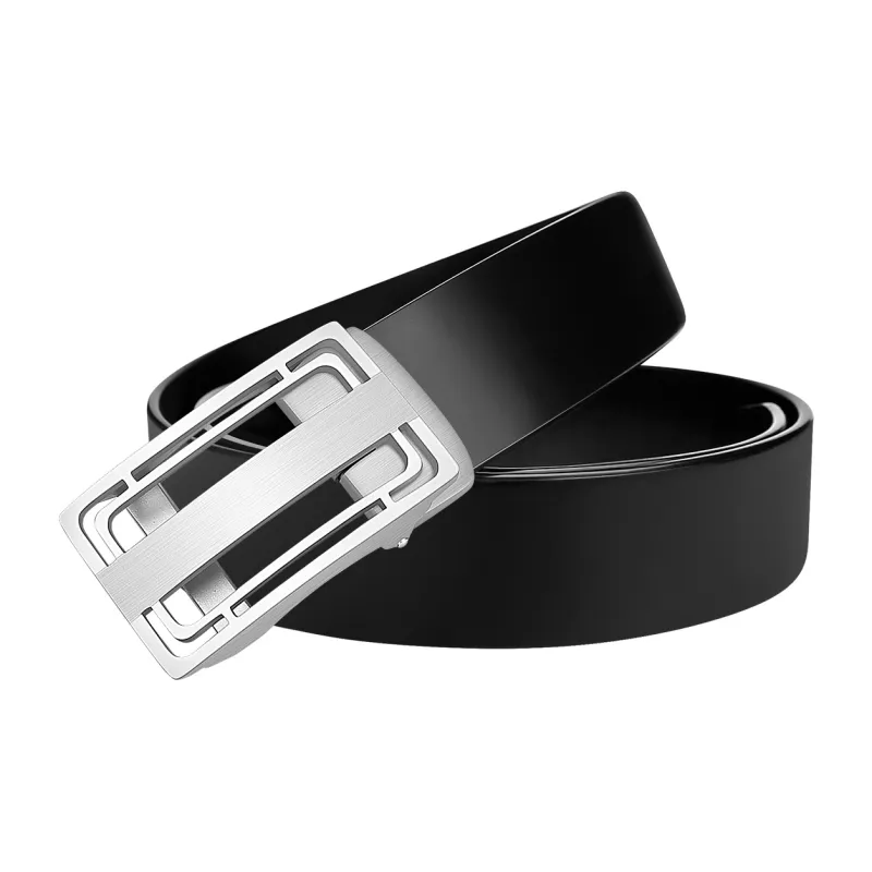 Jaylen Oos Cowhide Stainless Steel Leather Belts Men's 3.5cm-4