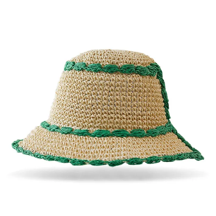 Lanza Straw Woven Bucket Hats Women's-0