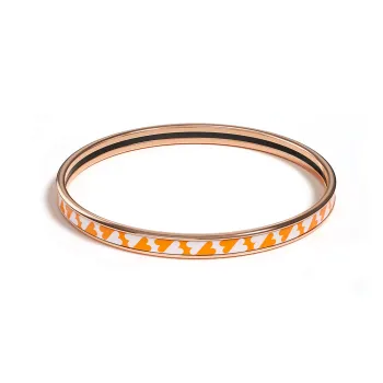 HERMES Enamel, Rose Gold Tone Plated Bangles Women's Rose Gold