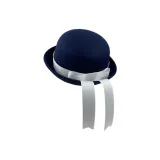 Navy Blue Hats & Caps with White Ribbon