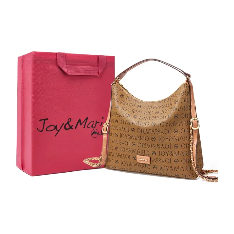Joy&Mario PVC Casual Textured Commuter Bag Large Size Women's Cocoa Coffee/Ecru/Mandarin Yellow-8