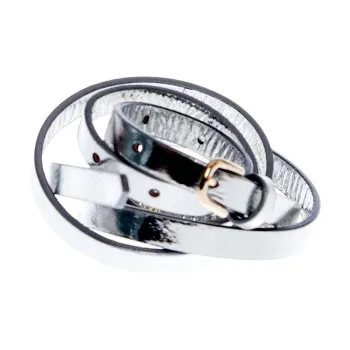 DRIES VAN NOTEN Thin Strap Design Belt Women's Silver Width 1.5CM