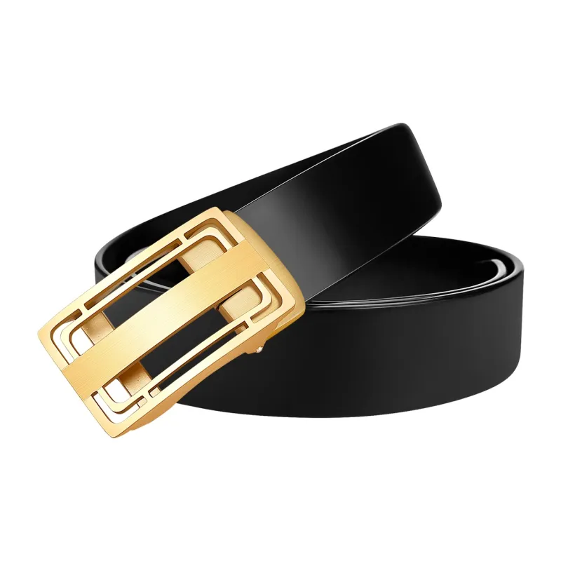 Jaylen Oos Cowhide Stainless Steel Leather Belts Men's 3.5cm-17