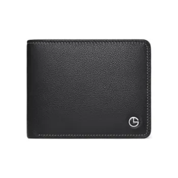 GOLDLION Top Grain Genuine Leather Wallet Regular Men's Black