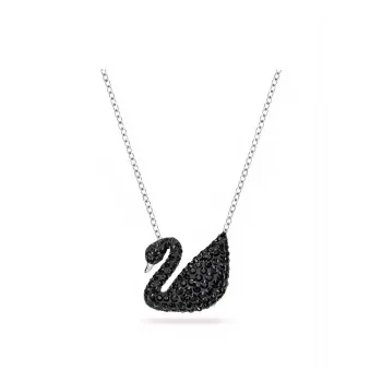 Swarovski Rhodium Plated Necklaces Women's Black
