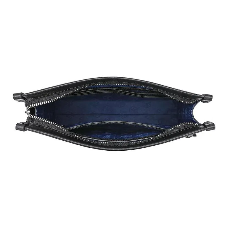 GOLDLION Cow Leather Clutch Medium Size Men's Black-5
