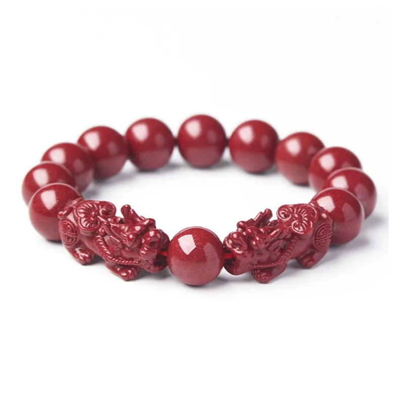 The Thousand Seals Family Reconstructed Cinnabar Jade Bracelets Unisex-5