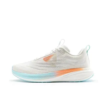 PEAK Cushioning Wear-Resistant Low-Top Long Distance Running Running Shoes Men's White Orange