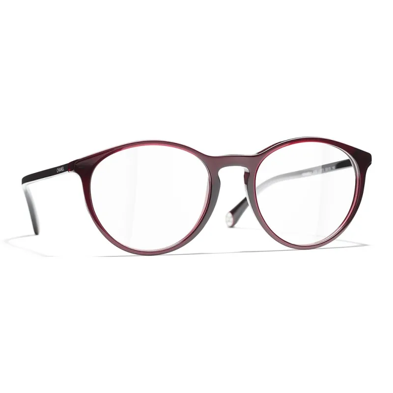 CHANEL Eyeglass Frames Unisex Red-2
