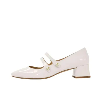 COACH Angelina Spool Heel Mary Jane Shoes 3.8cm Women's Beige