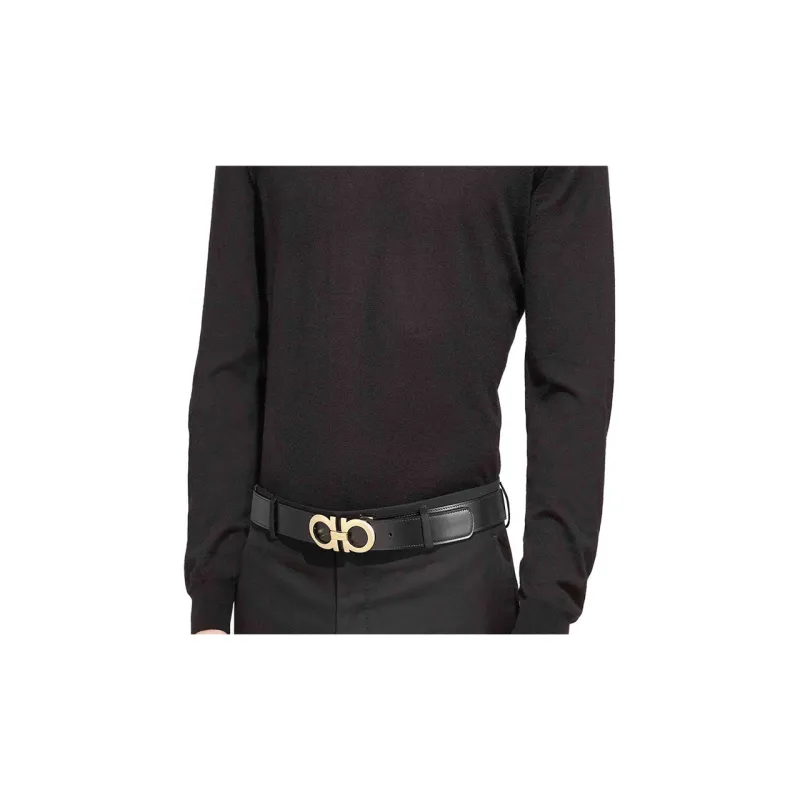 Ferragamo Reversible And Adjustable Gancini Belt Polished-2