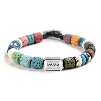 SUSOOK Volcanic Stone Beaded Bracelet Unisex Multicolor