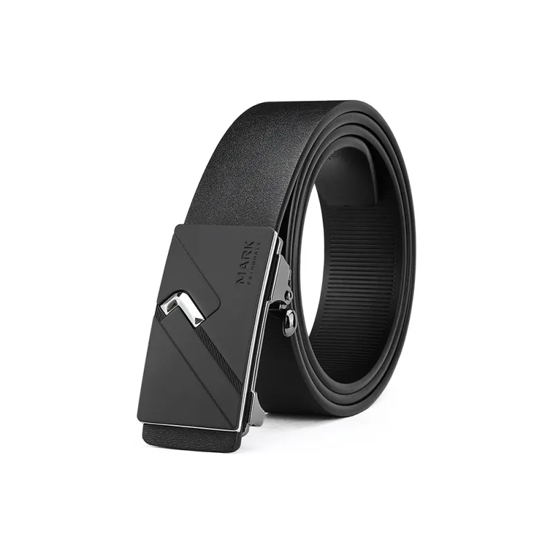 FAIRWHALE Genuine Leather Automatic Buckle Business Youth Innerwear Belt Leather Belts Men's Width 3.4-1