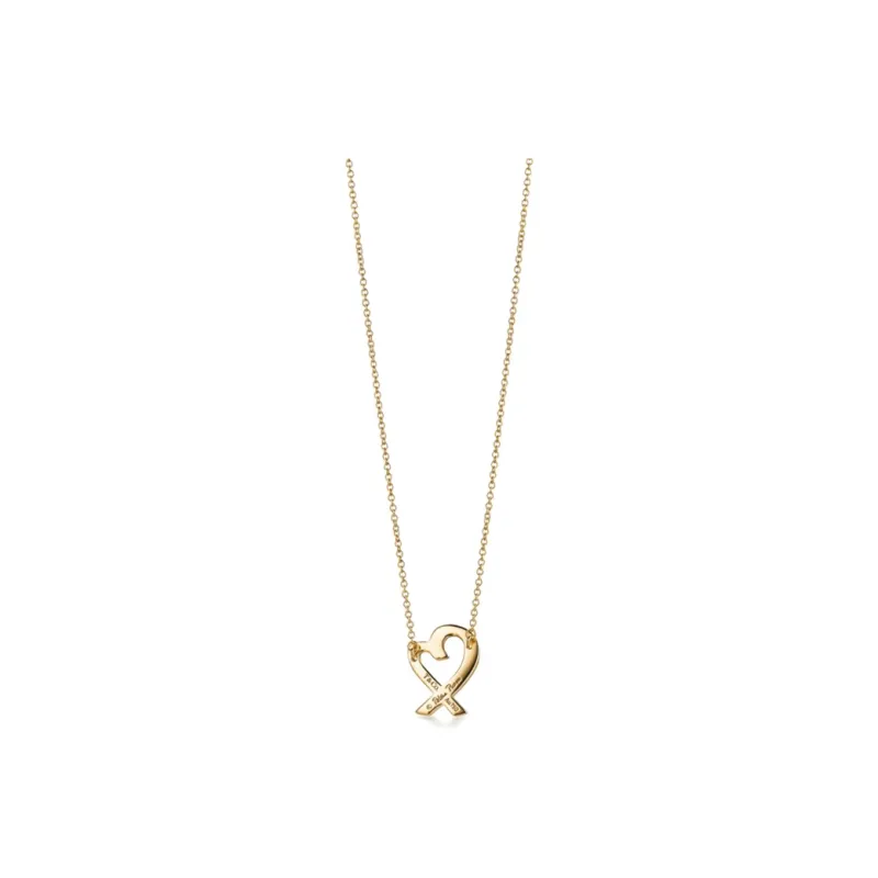TIFFANY & CO. 10's 18kt Yellow Gold Loving Heart Necklace-1