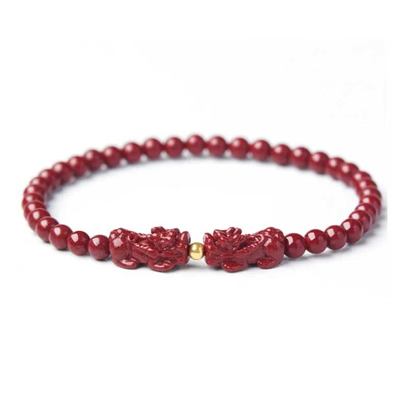 The Thousand Seals Family Reconstructed Cinnabar Jade Bracelets Unisex-6