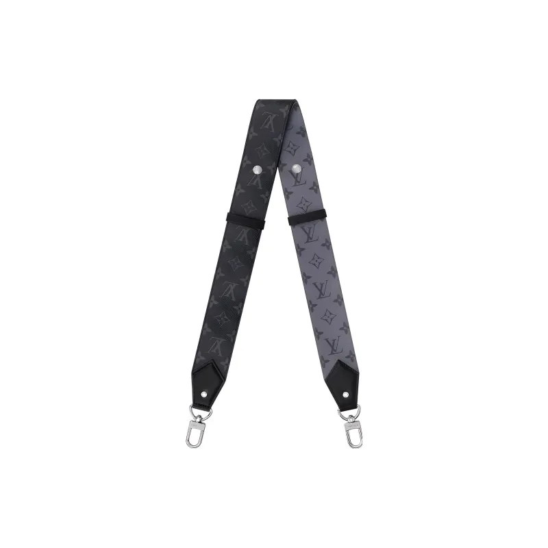 LOUIS VUITTON Coated Canvas Bag Strap Men's Black/Gray-0