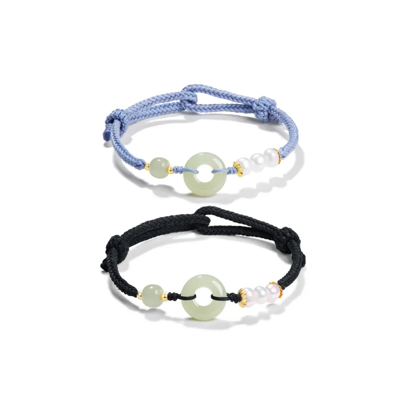 North Cain Hetian Jade Bracelets Unisex Pale Greenish White Jade-5