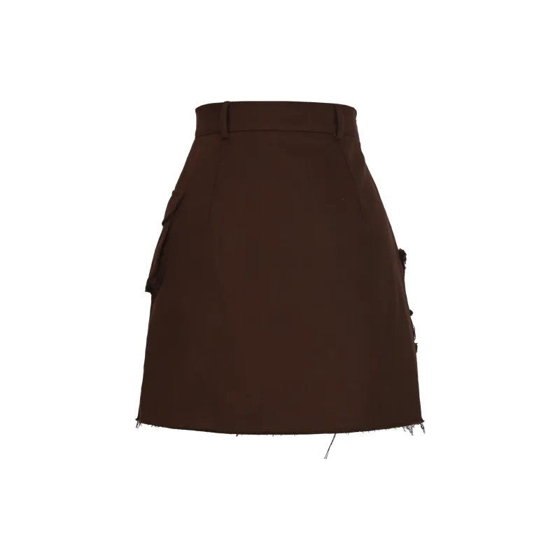Snbl Casual Short Skirts Women's Coffee-1