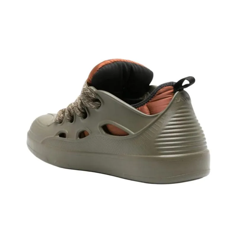 Lanvin Curb Low Top Skateboard Shoes Men's Green-3