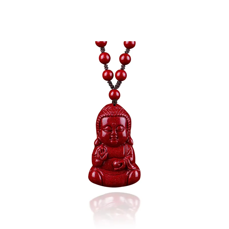 Moon Jewelry Reconstructed Cinnabar Necklaces Unisex-19
