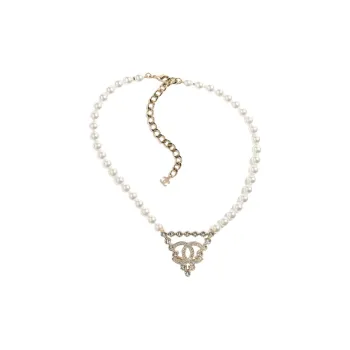 CHANEL Gold Pearl Necklaces Women's