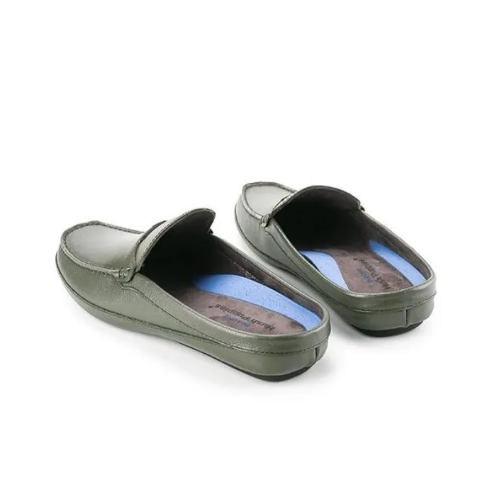 Hush Puppies Slip-Resistant Abrasion-Resistant Wrap-toe Slippers Men's Olive-2