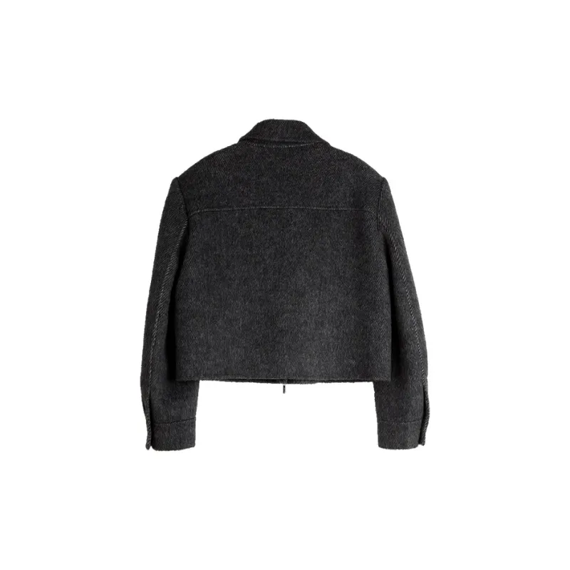 ELLE 2024 Fall And Winter Coats Women's Dark Gray-1