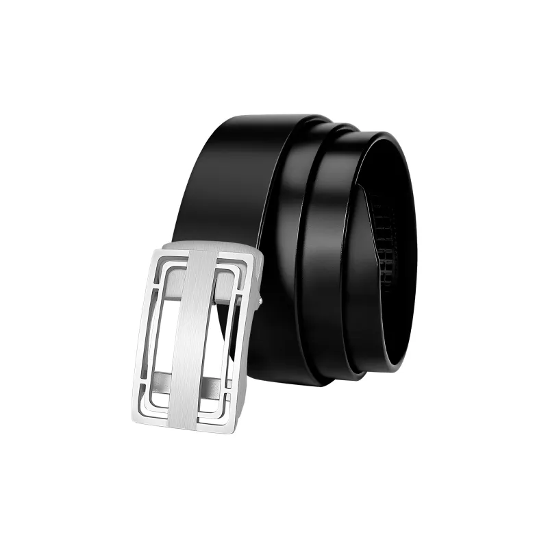 Jaylen Oos Cowhide Stainless Steel Leather Belts Men's 3.5cm-1