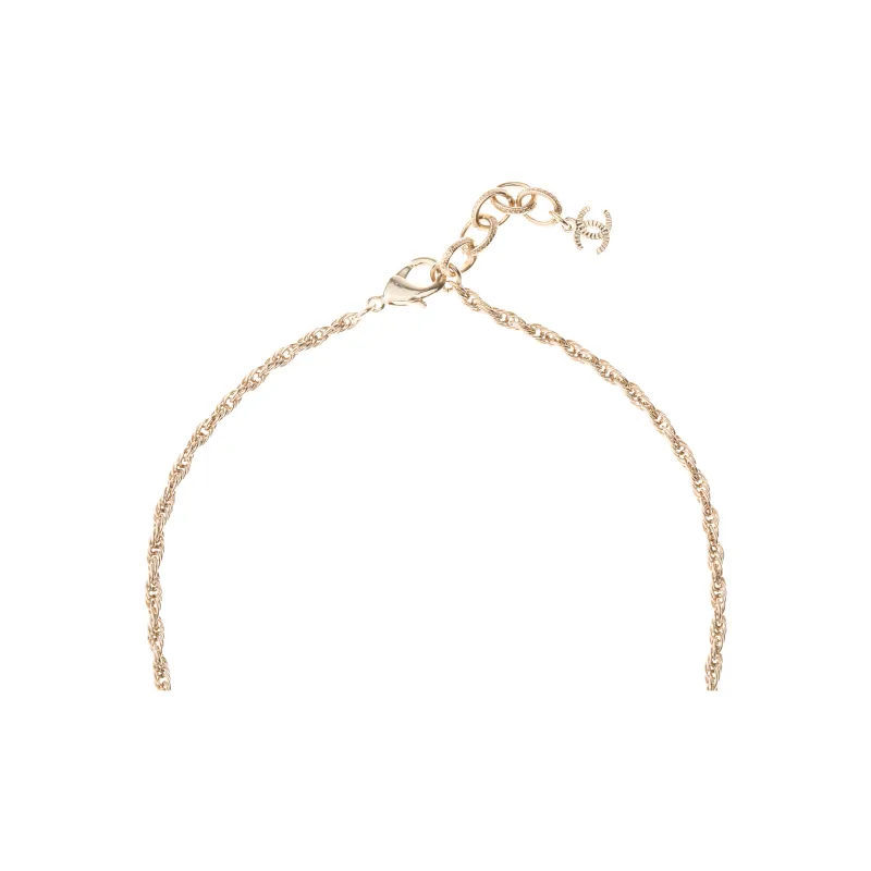 CHANEL 2017 Gold Plated Faux Pearl Cc Round Pendant Necklace Costume Necklace-3