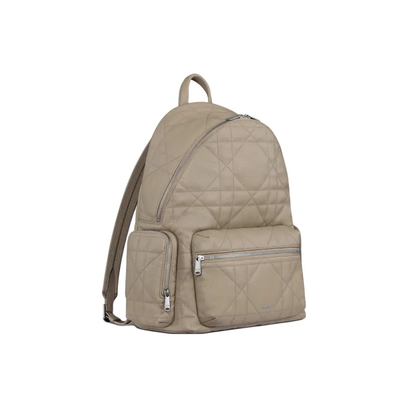 DIOR Maxicannage Calfskin Backpack Men's Beige-1