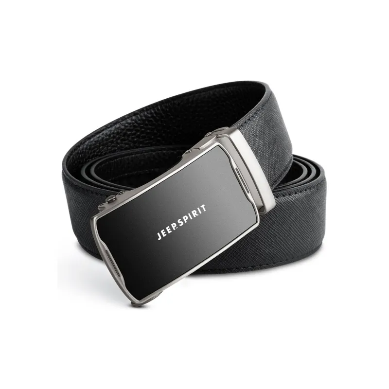 JEEP SPIRIT Business Authentic High End Automatic Buckle Leather Belts Men's Width 3.4cm-1