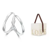 Mobius Loop Plain Band Couple Rings, Box