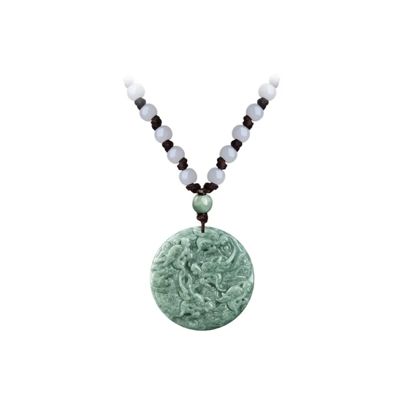 FUSSEM Bean Type Jadeite Necklaces Unisex-3