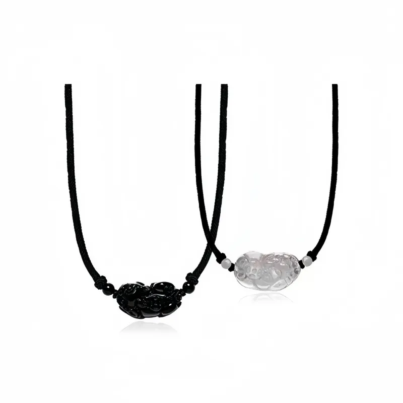 Noritake Obsidian Jade Necklaces Unisex-3