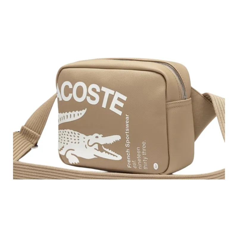 LACOSTE PVC Shoulder Bag Crossbody Bag Medium Size Men's Cassava-1