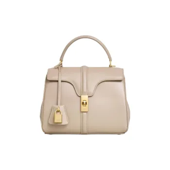 CELINE Calfskin Shoulder Bag, Crossbody Bag, Handbag Small Size Women's Light Beige