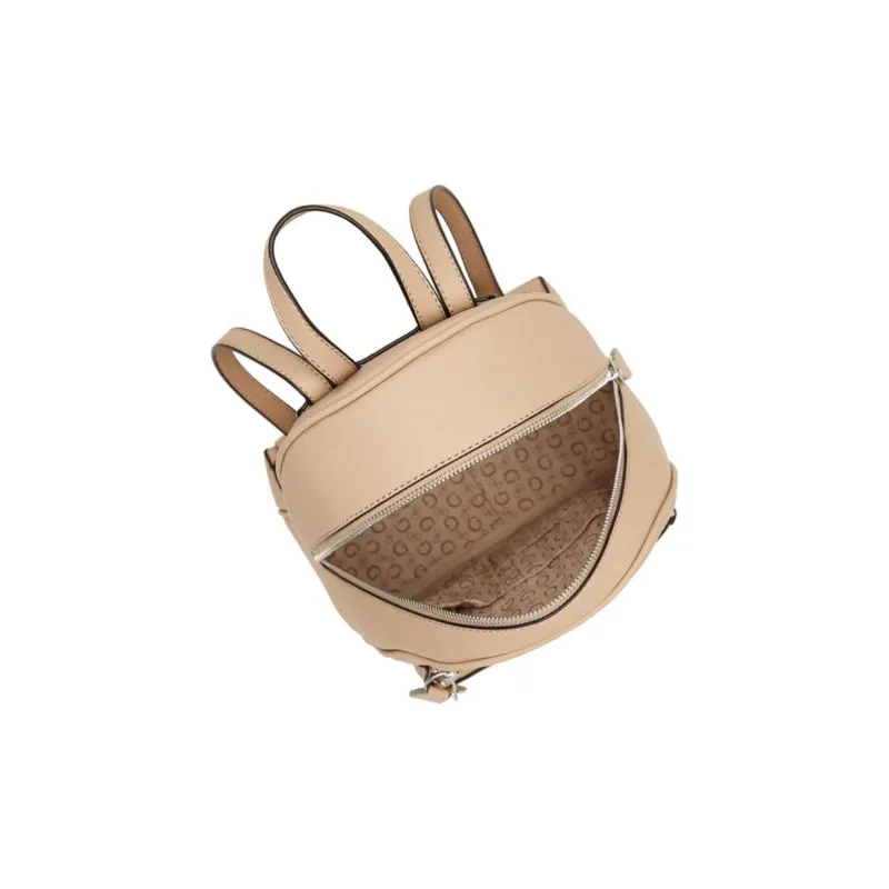 GUESS Artificial Leather Backpack Medium Size Women's Light Coffee-2