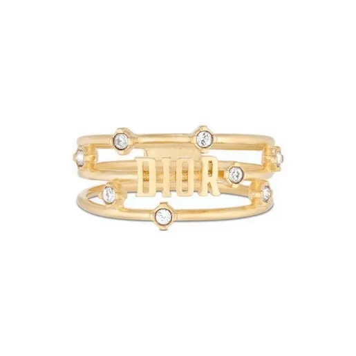 DIOR Artificial Crystal, Metal Rings Women's-1