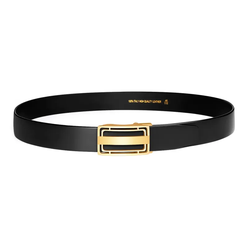 Jaylen Oos Cowhide Stainless Steel Leather Belts Men's 3.5cm-15