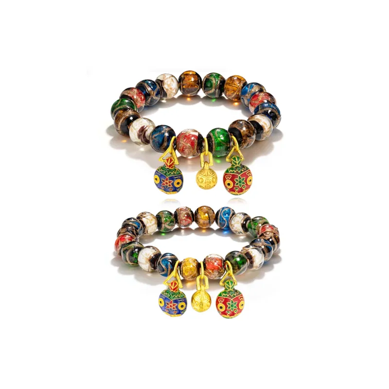 Far Mountain Joe Colored Glaze Jade Bracelets Unisex Colored Glaze-5