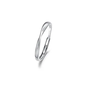 FANCI PT950 White Gold Plain Loop Ring Unisex
