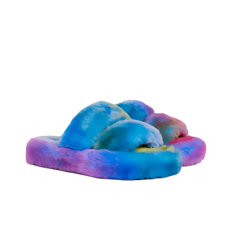 CELINE Triomphe Slide Slippers Women's Blue-3
