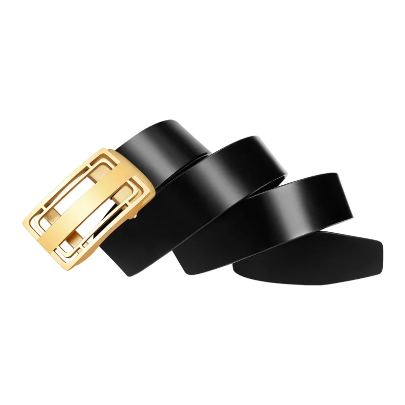 Jaylen Oos Cowhide Stainless Steel Leather Belts Men's 3.5cm-18