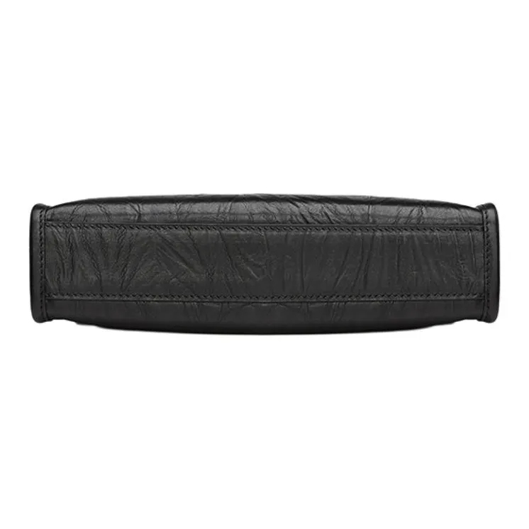 GOLDLION Cow Leather Clutch Medium Size Men's Black-4